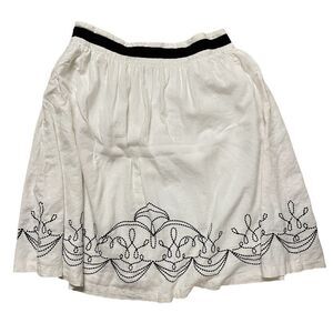 Hillard & Hanson ~ White Linen Blend A-line Skirt ~ size 12